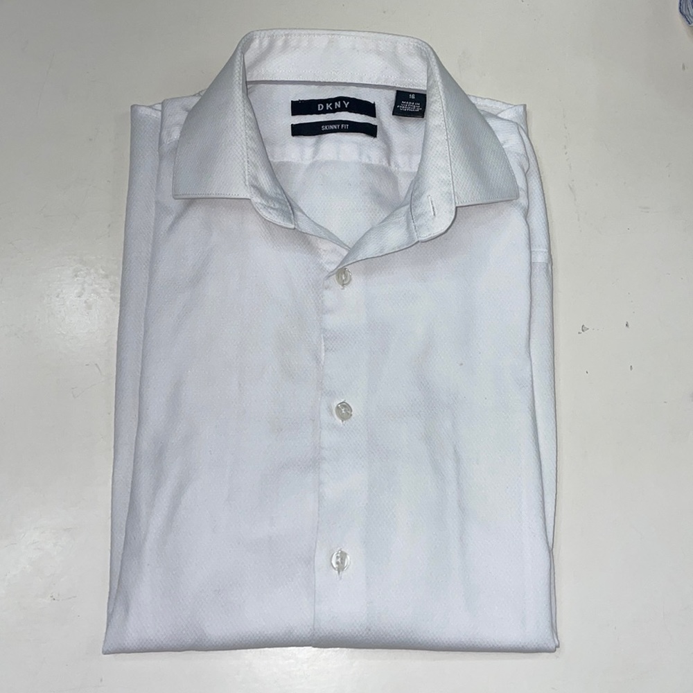 DKNY skinny fit dressy button down shirt